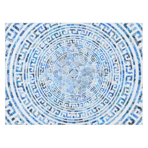 Circular Greek Meander Pattern - Greek Key Ornamen Tablecloth