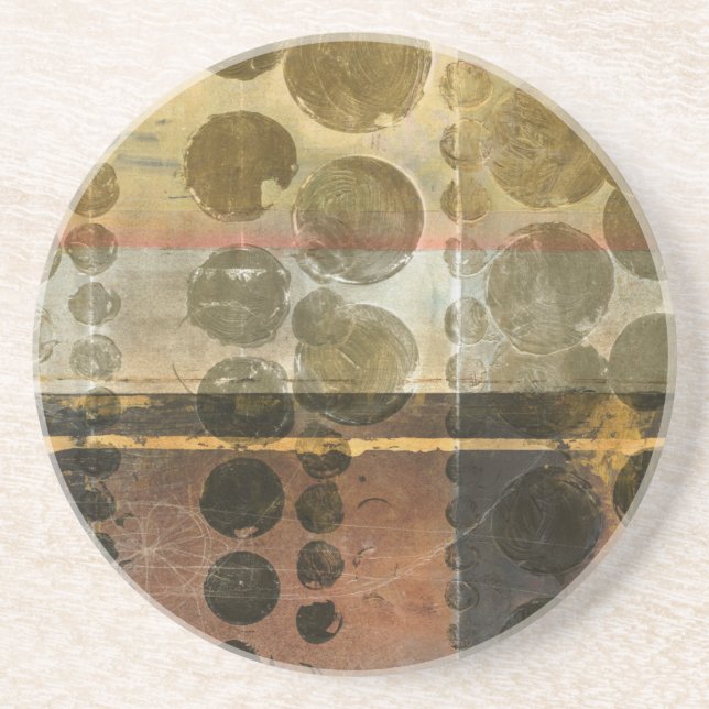 Circular Green Droplets Coaster (Front)