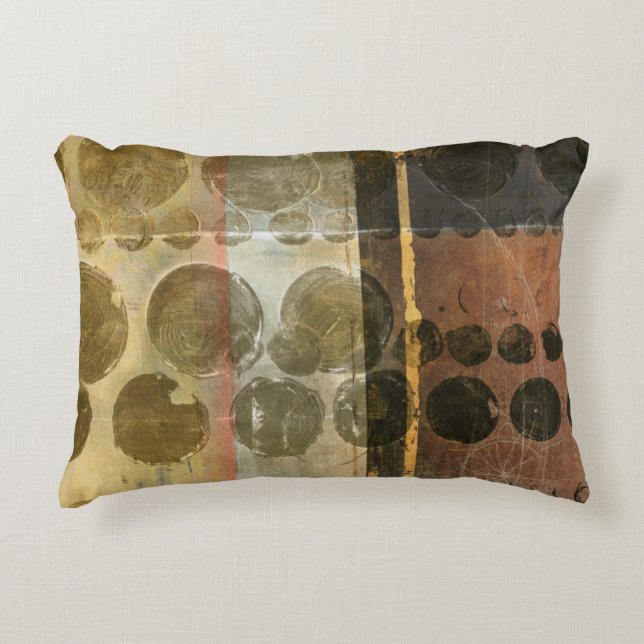 Circular Green Droplets Decorative Pillow (Front)