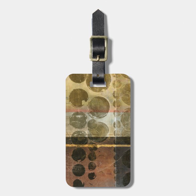 Circular Green Droplets Luggage Tag (Front Vertical)