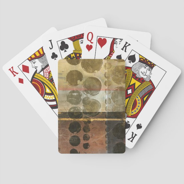 Circular Green Droplets Playing Cards (Back)