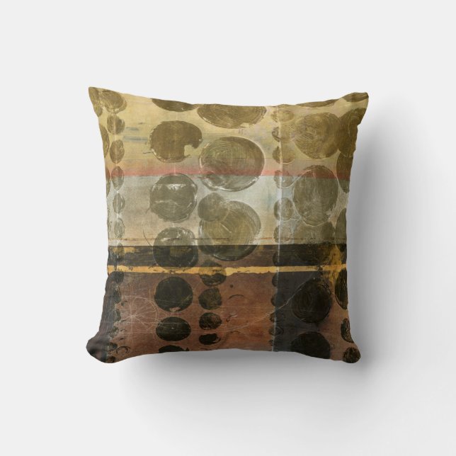 Circular Green Droplets Throw Pillow (Front)