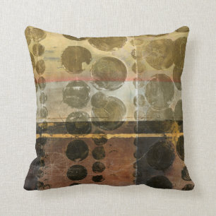 Circular Green Droplets Throw Pillow