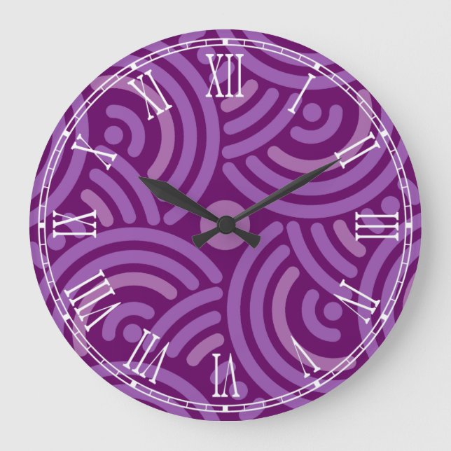 Circular interlinks purple wall clock (Front)