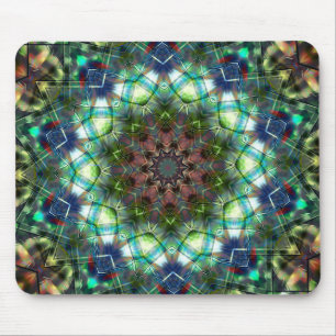 Circular kaleidoscope under acrylic style mouse pad