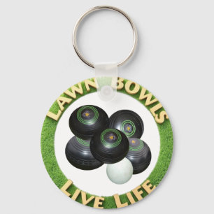 Circular Lawn Bowls Live Life With Lawn Bowls, Keychain