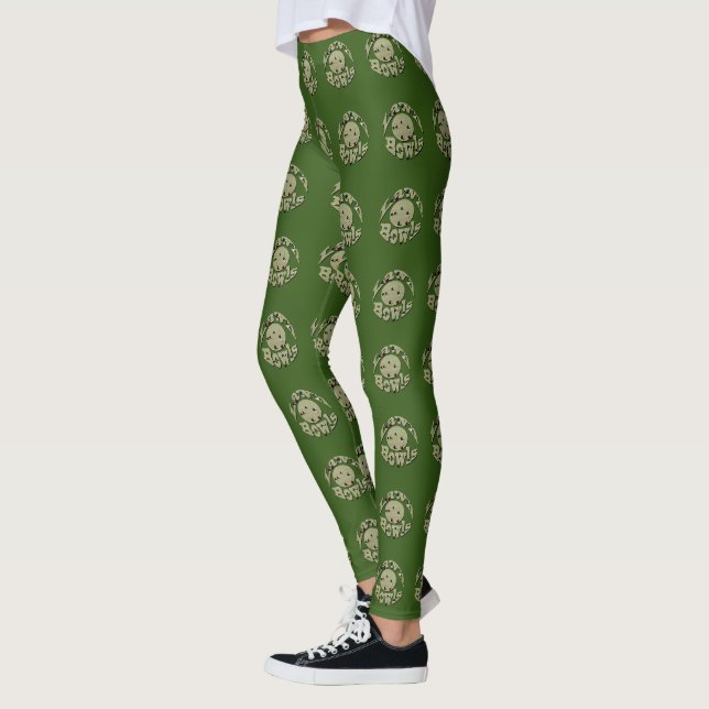 Circular Lawn Bowls Name Design, Leggings (Left)