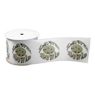 Circular Lawn Bowls Name Design, Satin Ribbon