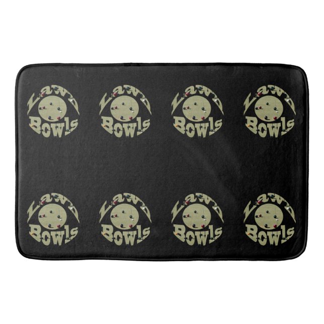 Circular Lawn Bowls Picture Logo,   Bath Mat (Front)