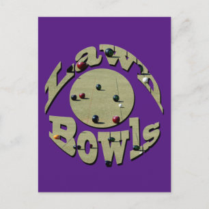 Circular Lawn Bowls Picture Logo, Postcard