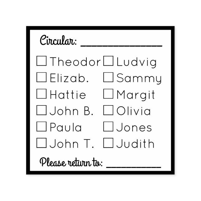 Circular Letter Template 12 Persons Self-inking Stamp (Design)