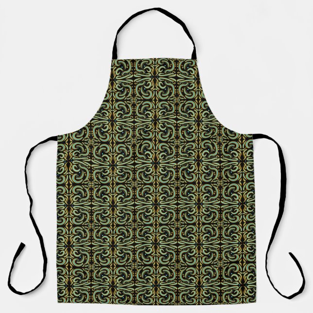 Circular, Linear And Tapered Shapes Abstract Art Apron (Front)