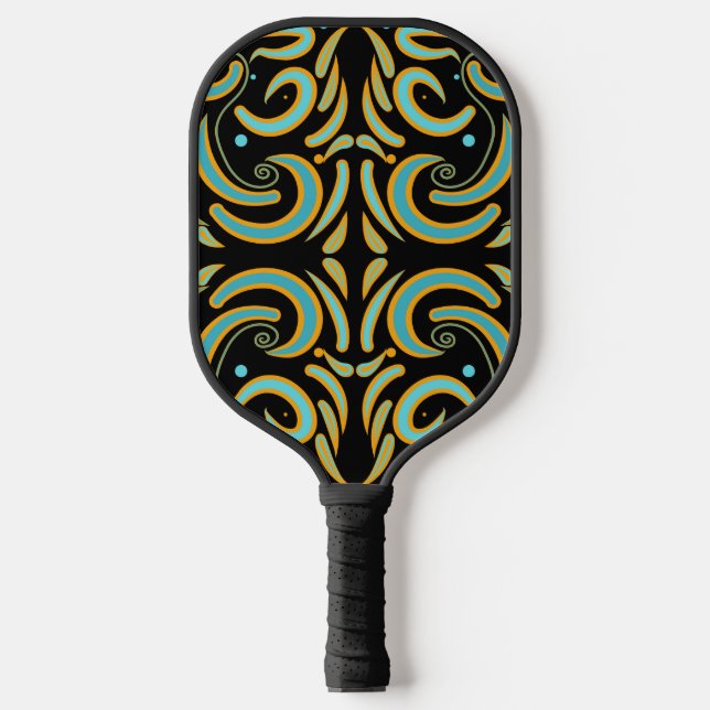 Circular, Linear And Tapered Shapes Abstract Art Pickleball Paddle (Front)