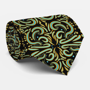 Circular, Linear And Tapered Shapes Abstract Art  Tie