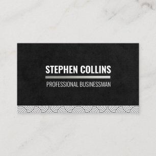 Circular Lines Pattern Black Texture Business Card