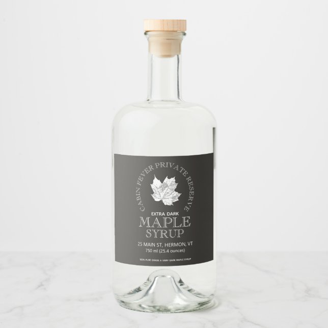 Circular Logo Maple Syrup Label (Dark) (Front)