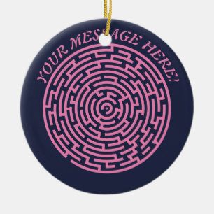 Circular Maze Ceramic Ornament