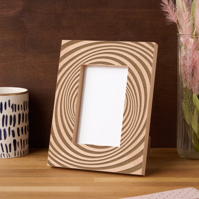 Circular Modern Artsy Laser Etched Picture Frame (Left)