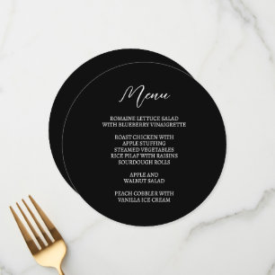 Circular Modern Minimalist White and Black Menu