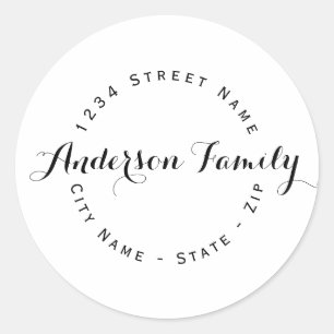 Circular Modern Return Address Label