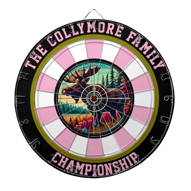 Circular Moose Bullseye Artwork Dartboard (Front)