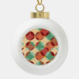 Circular mosaic pattern, geometric illustration. ceramic ball christmas ornament