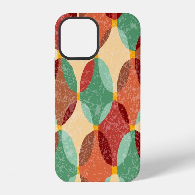 Circular mosaic pattern, geometric illustration. iPhone case (Back)