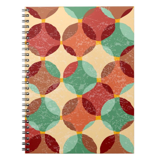 Circular mosaic pattern, geometric illustration. notebook (Front)