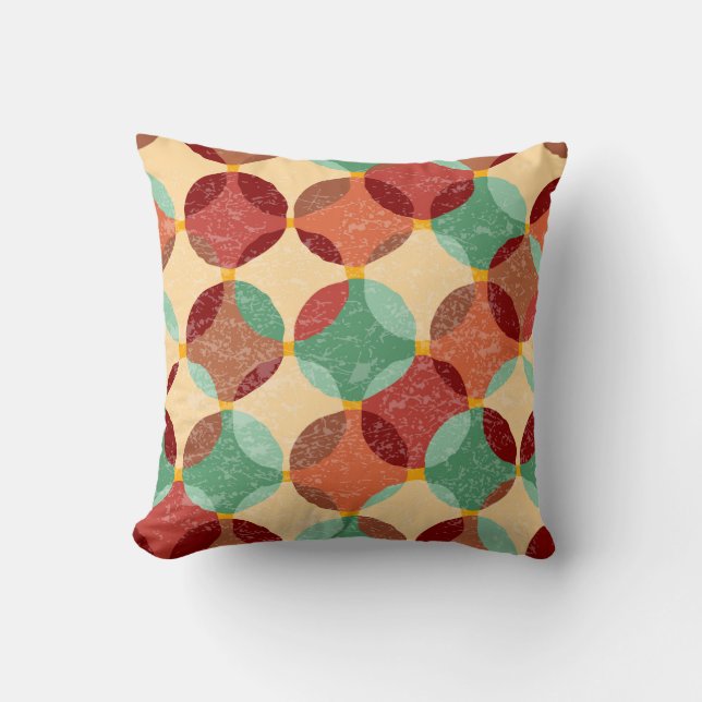 Circular mosaic pattern, geometric illustration. throw pillow (Front)