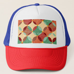 Circular mosaic pattern, geometric illustration. trucker hat