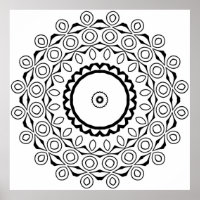 Circular Motif Mandala with Orbiting Oval Forms