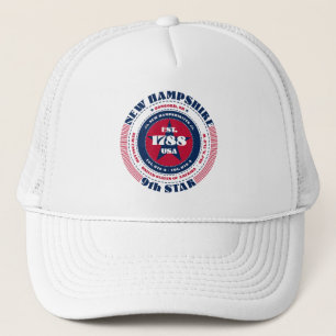 Circular New Hampshire State Patriotic Trucker Hat