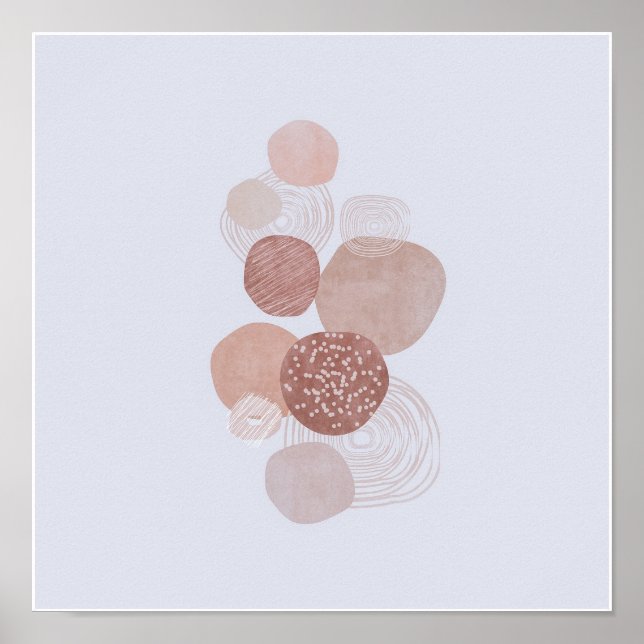 Circular Organic Simple Boho Drawings Boho Chic Poster (Front)