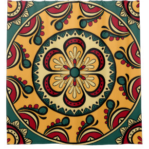 Circular ornaments, colourful seamless pattern.
