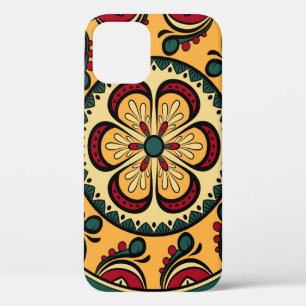Circular ornaments, colourful seamless pattern. iPhone 12 case