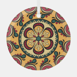Circular ornaments, colourful seamless pattern. glass ornament