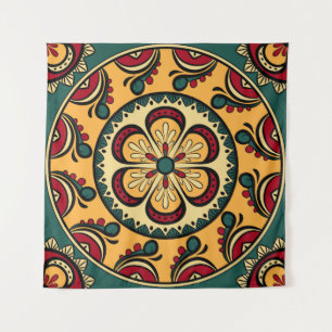 Circular ornaments, colourful seamless pattern. tapestry