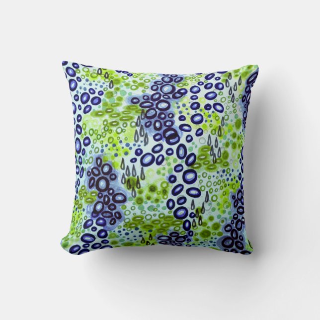 CIRCULAR PERSUASION 2 Neon Tropical Bubble Pattern Throw Pillow (Front)