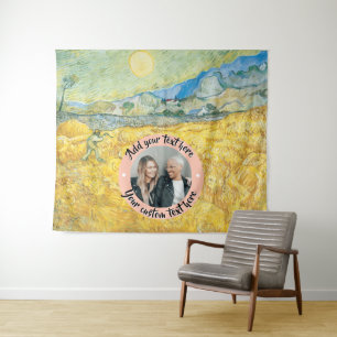 Circular Photo/Logo & Custom Text Fully Editable Tapestry