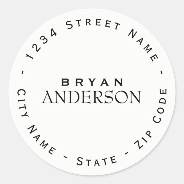 Circular Professional Return Address Label (Front)