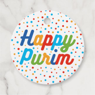 Circular Purim Favour Tag