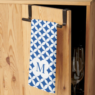 Circular quarter pattern monogram custom colour kitchen towel