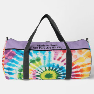 Circular Rainbow Tie Dye monogram personalized Duffle Bag