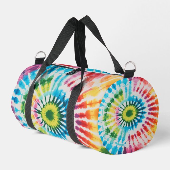 Circular Rainbow Tie Dye Travel Bag (Left Corner)
