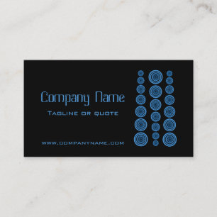 Circular Retro Business Card, Black and Blue Card
