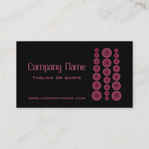 Circular Retro Business Card, Black and Fuchsia Card