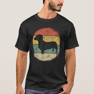 Circular Retro Dachshund Owner Gift Doxie Parents  T-Shirt