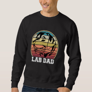 Circular Retro Labrador Dog Animal Lover Cute Blac Sweatshirt