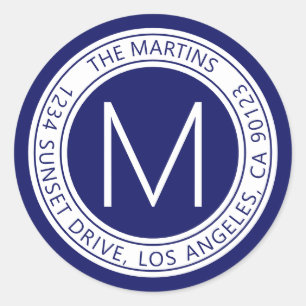 Circular Return Address or Circular Text Message Classic Round Sticker