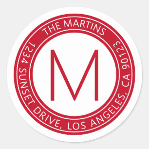 Circular Return Address or Circular Text Message Classic Round Sticker